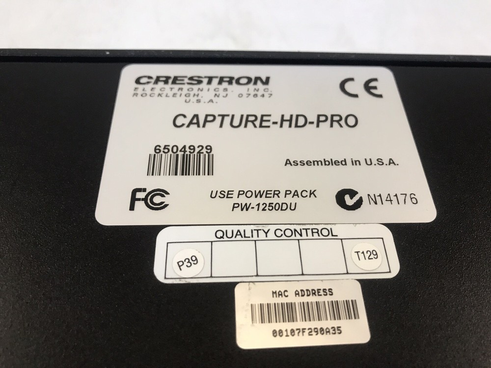Creston Capture-HD-PRO Advanced Media Processing Engine Powers on UNTESTED