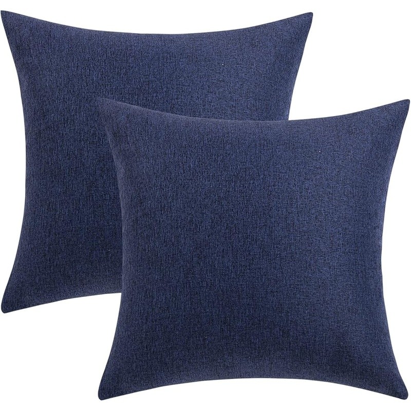 Waterproof Polyester Pillow Covers Solid Cushion Cases Zipper Indoor Outdoor Use