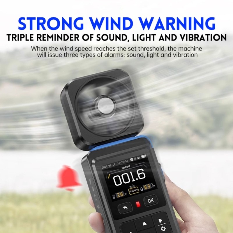 Wind Speed Gauge Meter Measuring Wind Temperature Humidity Anemometer