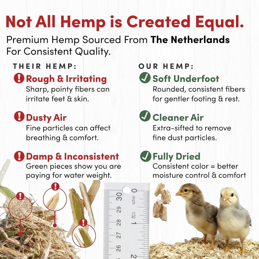 Extra-Soft Premium Hemp Bedding 300L – Super Absorbent, Low Dust