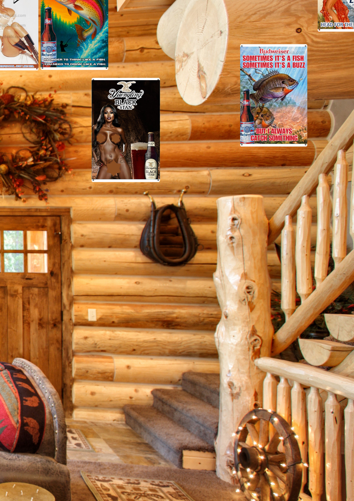 Yuengling Black & Tan Pin-Up Style Metal Sign Bar Man Cave Wall Decor Read Des