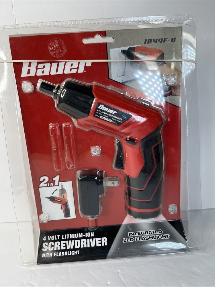 BAUER 2 IN 1 4 VOLT SCREWDRIVER W/FLASHLIGHT 1894F-B READ