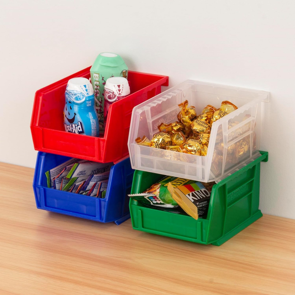 30210 Akrobins Plastic Storage Bins, Space-Saving Stackable Bins for Garage, Pan