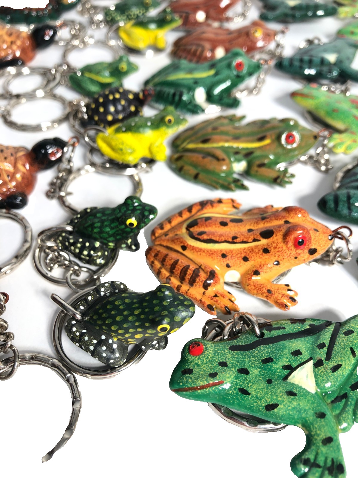 Keychain Lot Turtles Frogs NOS Gifts Fund Raising Stocking Stuffers Resell 35 pc
