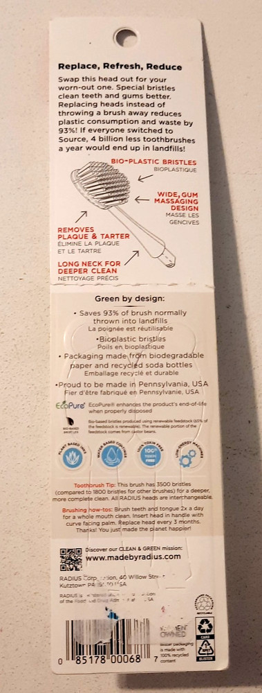 Radius Big Brush Head Replacement Medium Big Head 2 Count