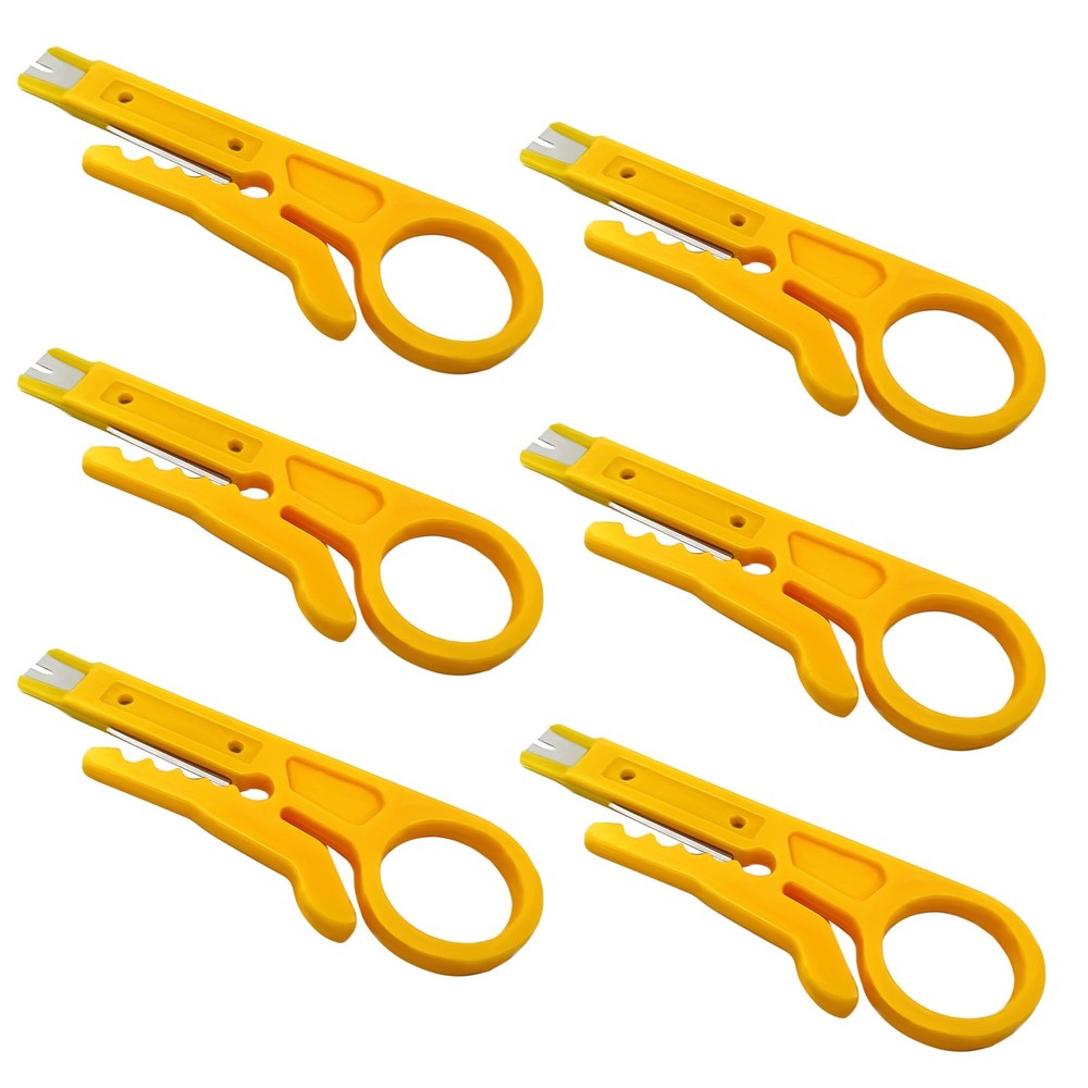 6 Pcs Mini Wire Stripper Tool, Small Strippers, Cable Yellow