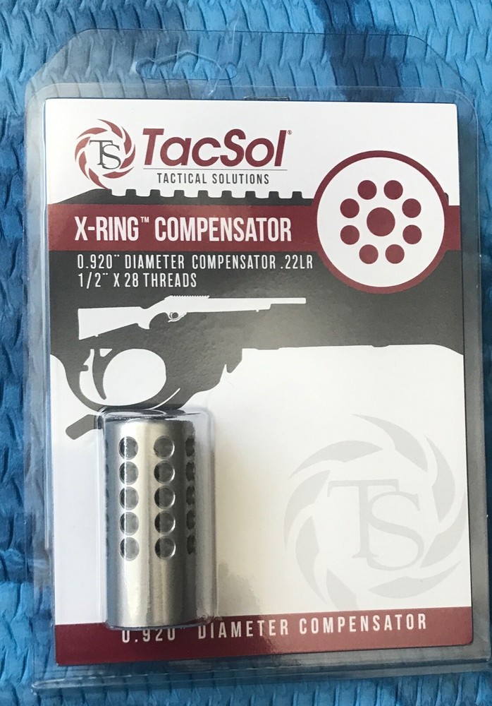 Tactical Solutions X-Ring 10/22 Muzzle Brake Compensator 1/2x28 1022 SILVER