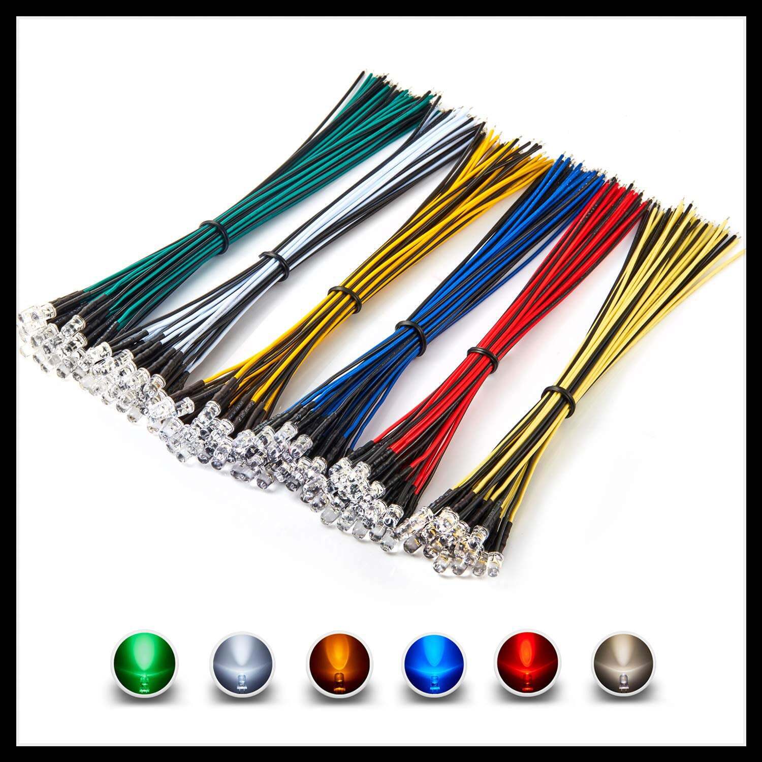 Pre-Wired Hobby LEDs ~ 3-12 Volt DC ~ Clear Lens LED ~ Choose Color and Size