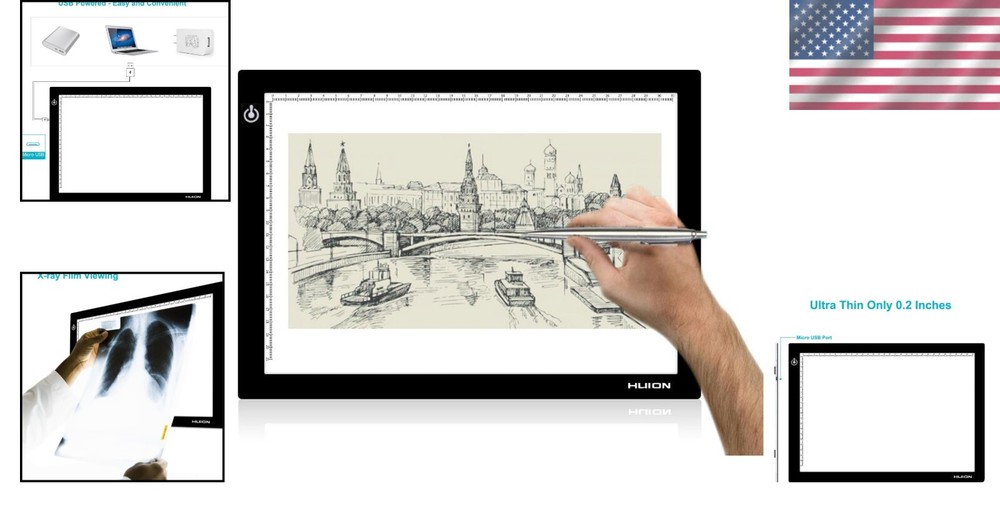 Ultra-Thin USB Powered A4 LED Light Pad - Adjustable Brightness for Artists