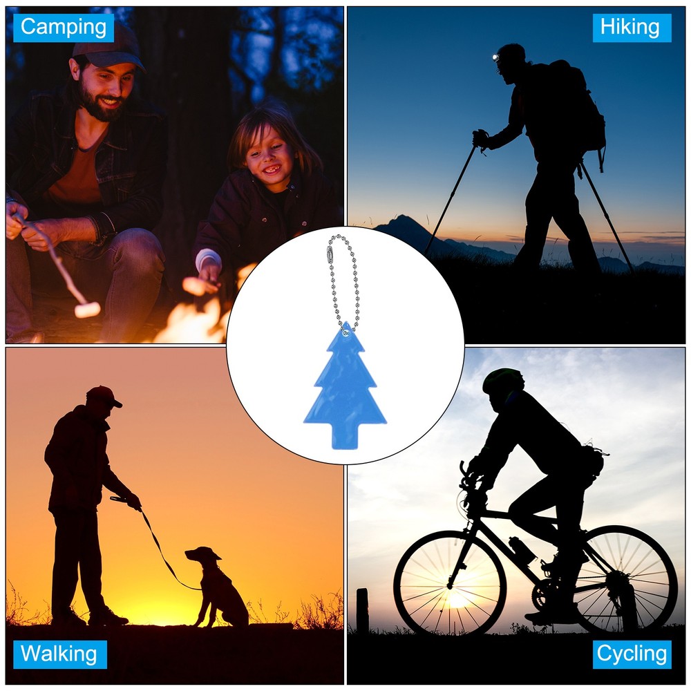 Reflective Keychain Tags, 12 Pcs PVC Reflector Key Ring, Blue