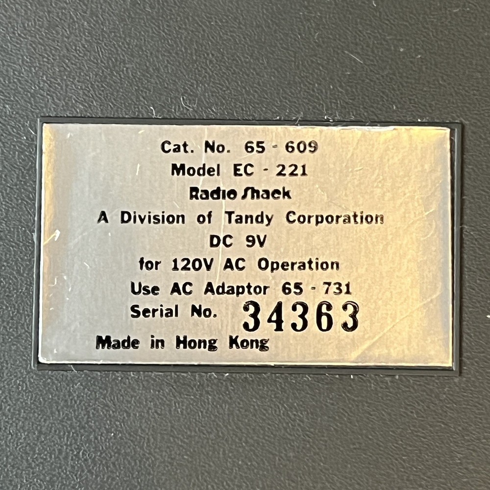 Vintage Radio Shack Calculator Basic 5 Function w Box EC-221 Working Please Read