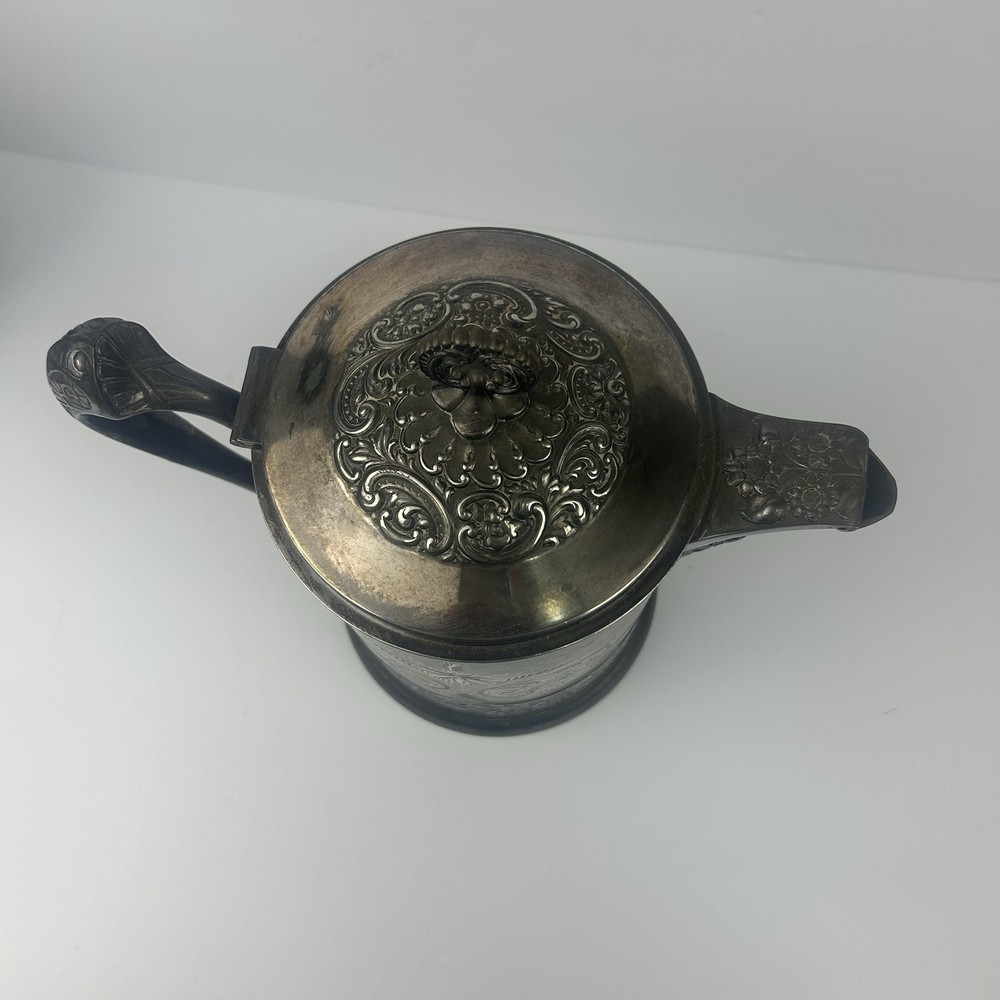 Victorian C. Webster & Sons Quadruple Plate Ice Water Pitcher Monogram “M”