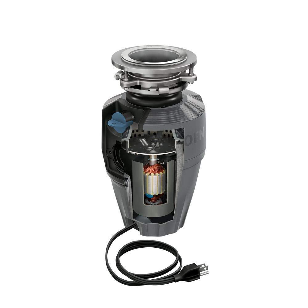Moen EX50C Garbage Disposal, 1/2 HP, Black