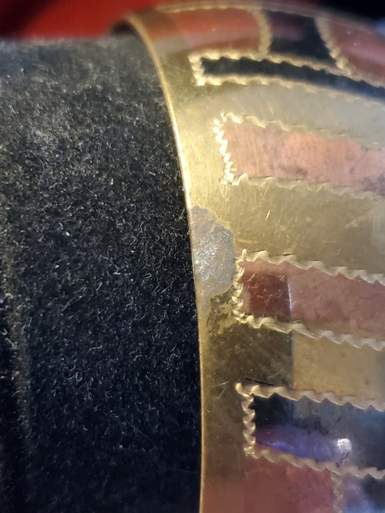 Three Tone Vintage Cuff Bracelet