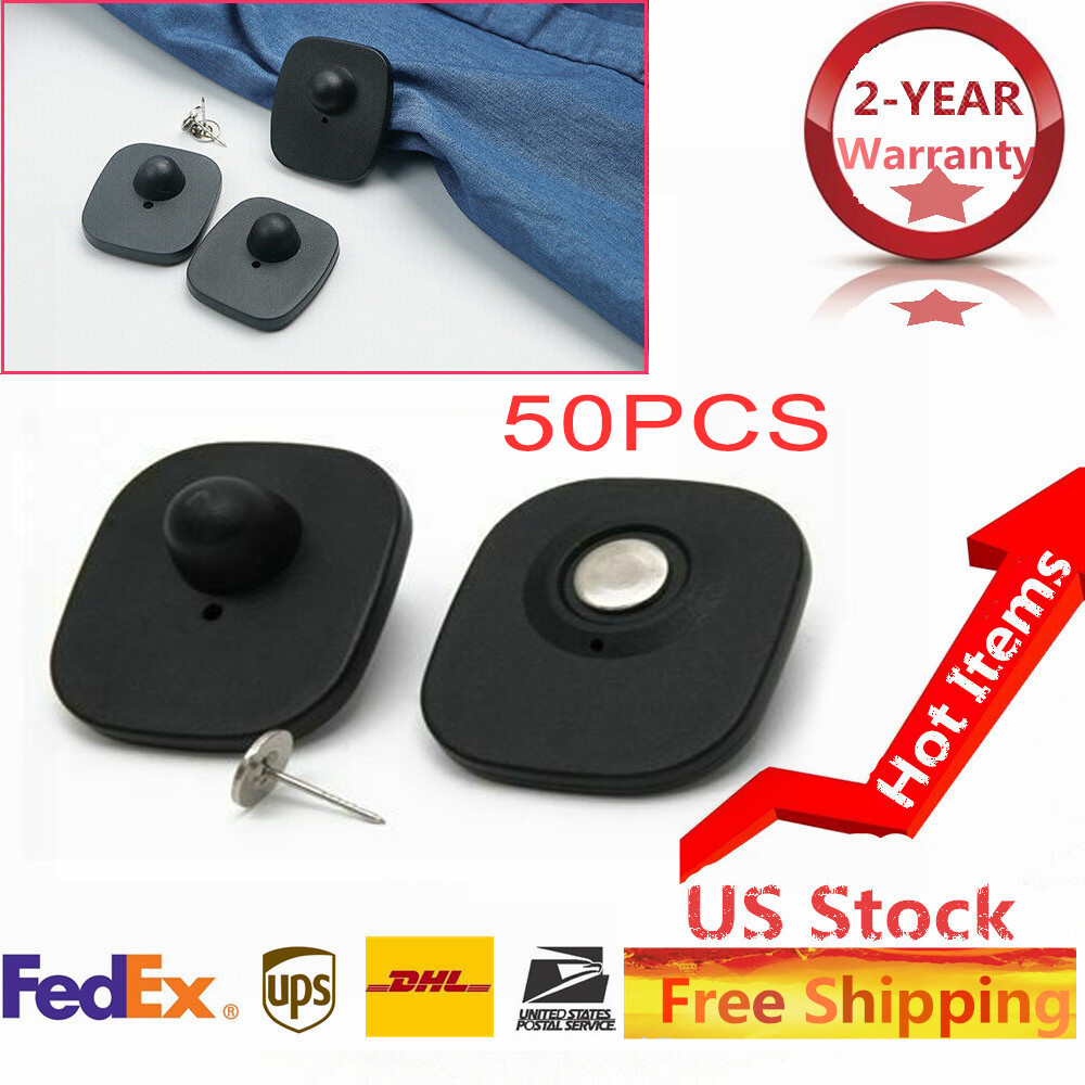 500pcs Checkpoint EAS Retail Security Hard Tags w/ Pins For RF Anti-Theft Alarm