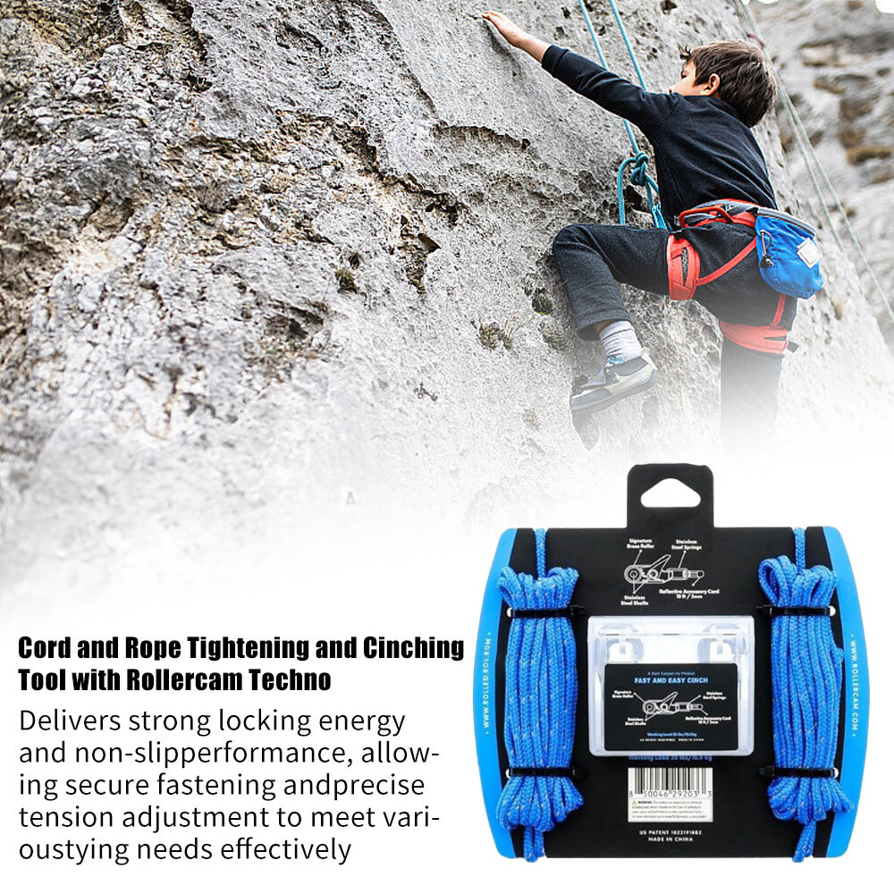 Non-slip Cord and Rope Tightening and Cinching Tool with Rollercam Techno 2025