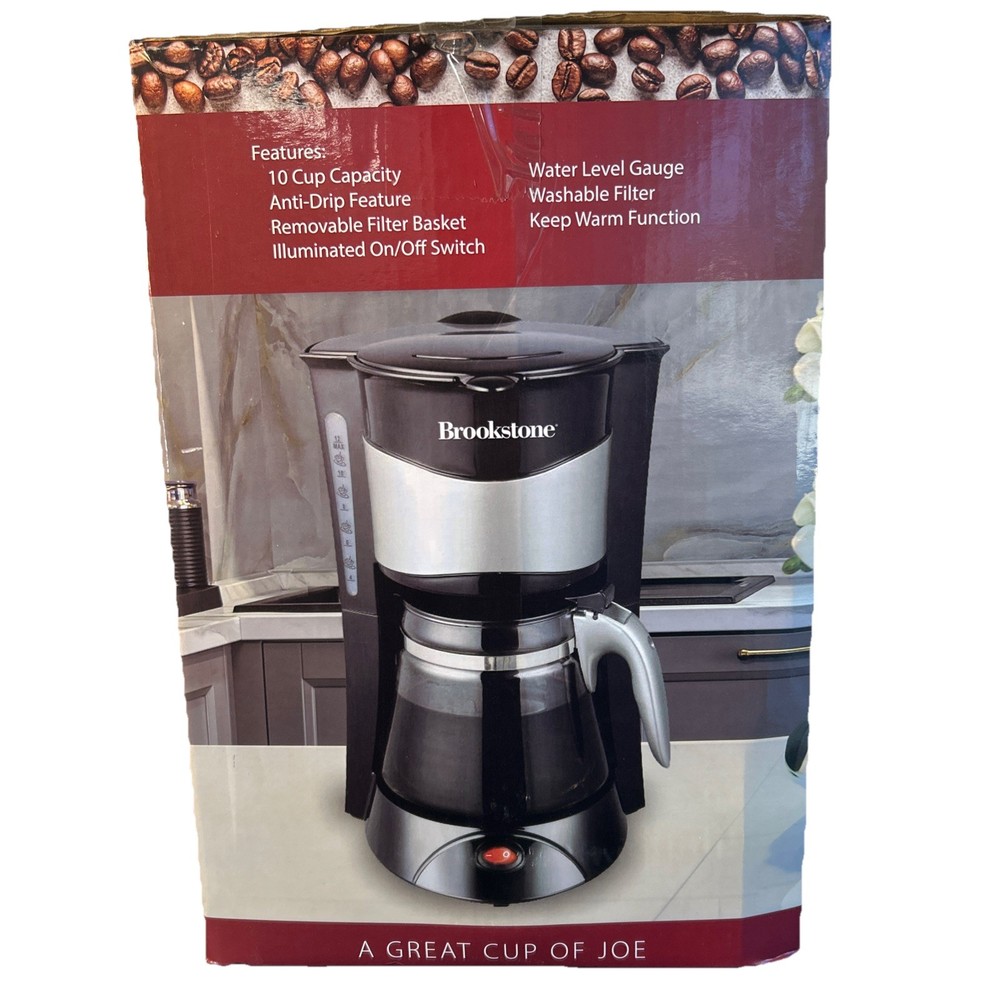 NEW BROOKSTONE 10 CUP DRIP COFFEE MACHINE