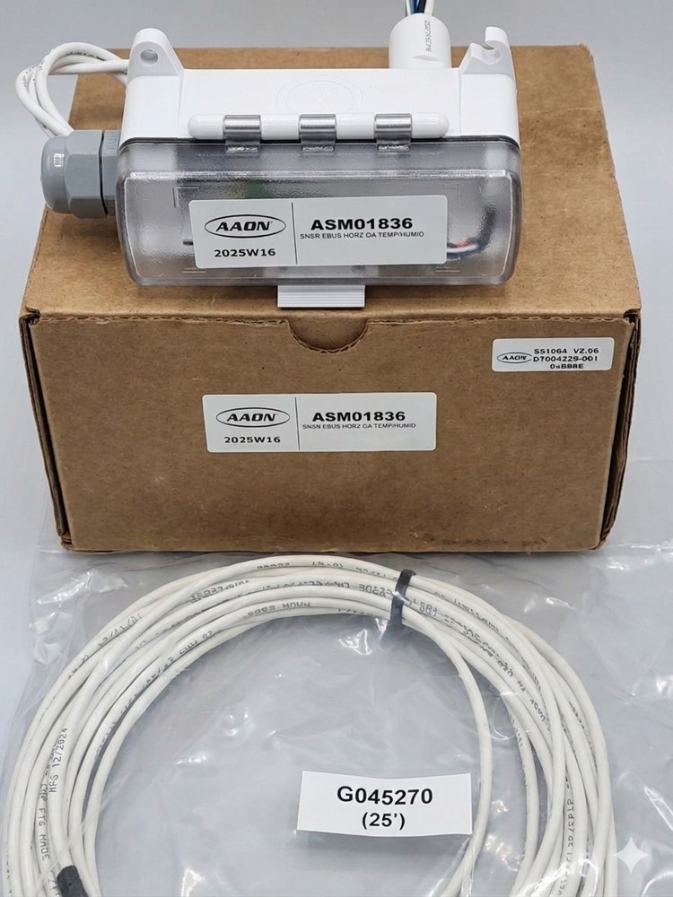 **NEW OEM AAON ASM01836 EBUS Temp+Humidity Sensor w/ 25' Cable**