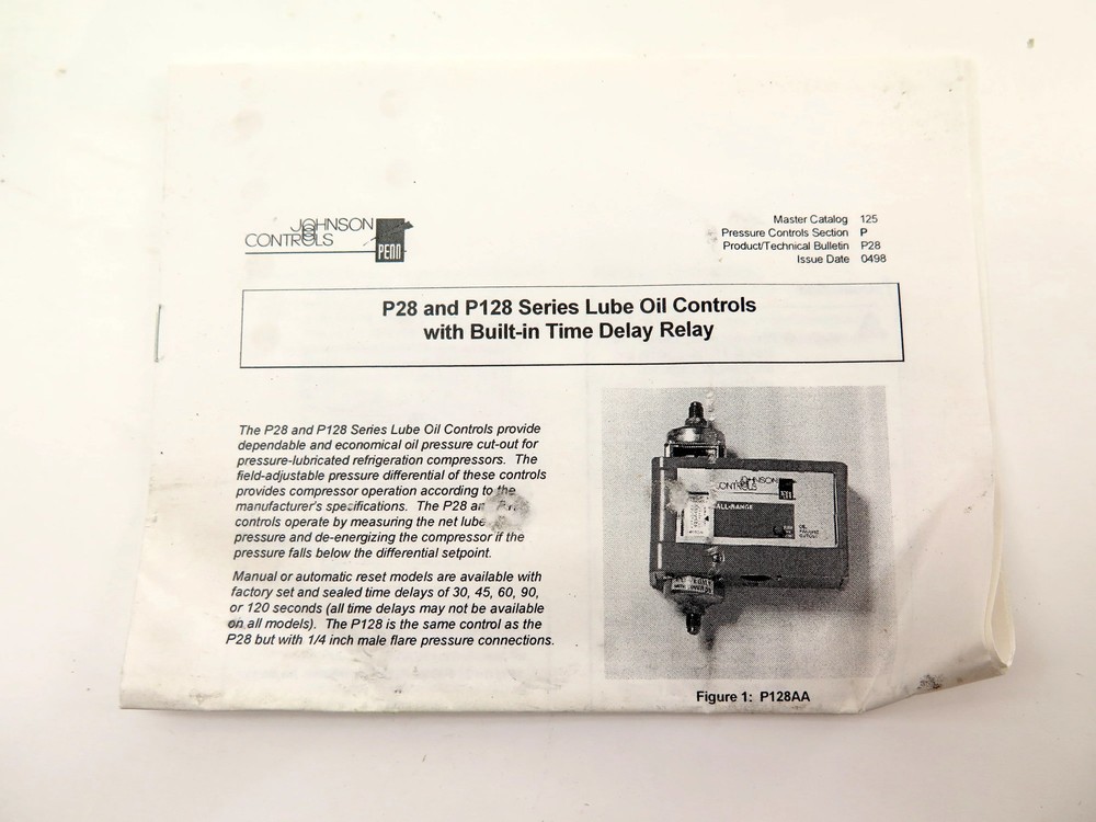 Johnson Controls P128AA-2C Oil Failure Cutout Control