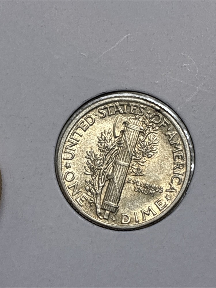 1935 Mercury Dime Stuck Through Errors, “5” 1935, Double Die Reverse 💎