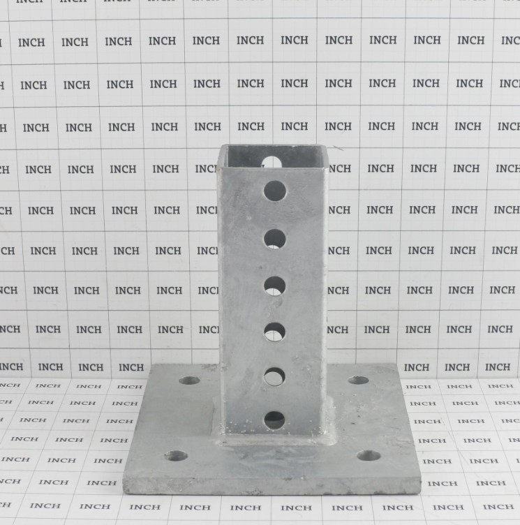 2" x 2" Square Sign Post Mounting Base (Galvanized Steel)