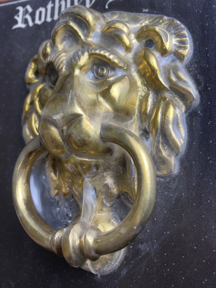 Rothley Brass Lion Head w/ Swing Pull Ring 5” Door Knocker