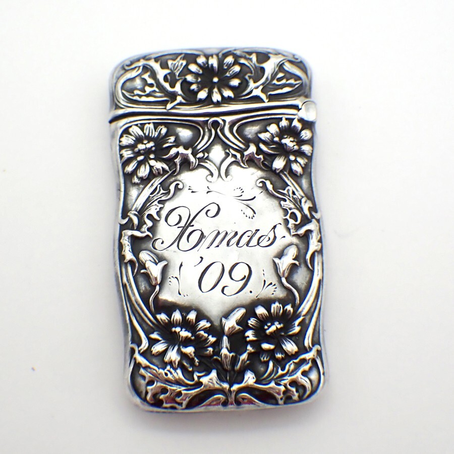Match Safe Gorham Sterling Silver Mono CRC Xmas 1909