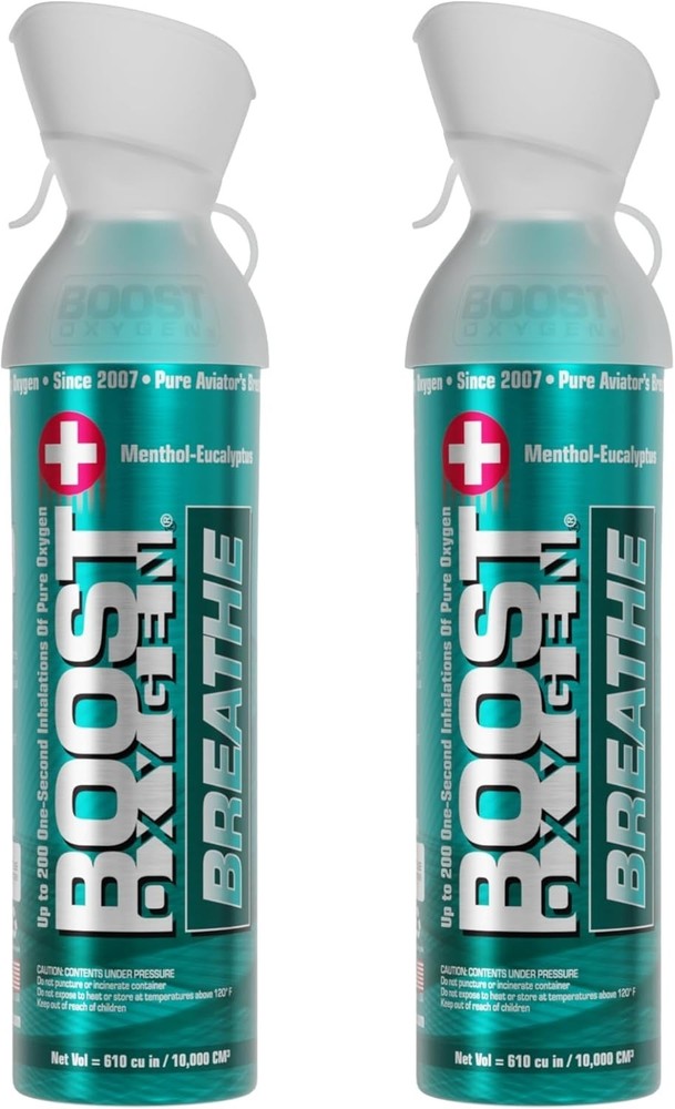 Boost Oxygen Supplemental Oxygen - 10 Liter - Menthol-Eucalyptus - 2 Pack