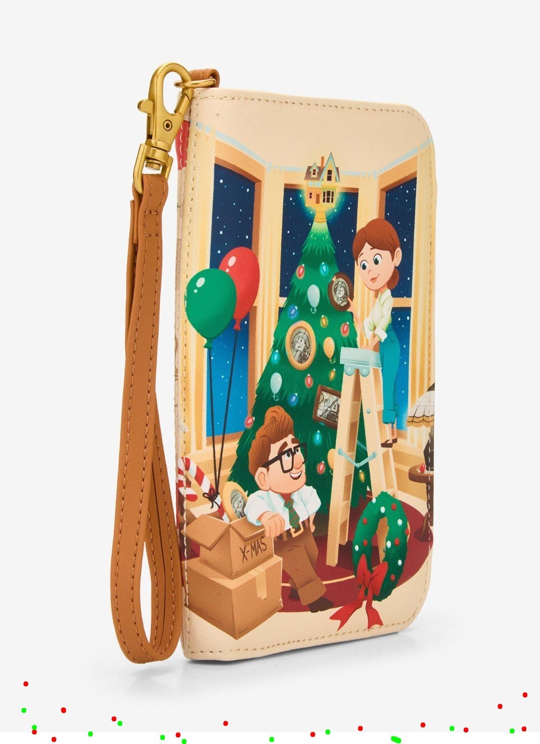 Loungefly Disney Pixar Up Carl & Ellie Christmas Tree Tech Wallet - NWT & Wrap