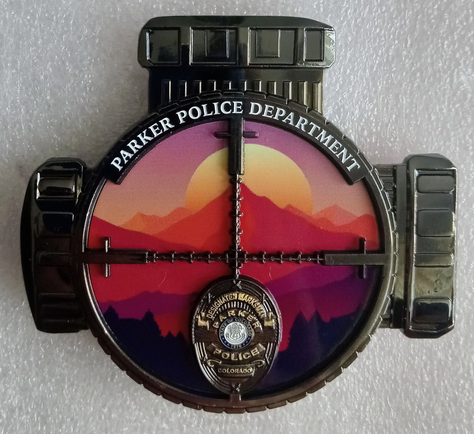 PARKER POLICE DESIGNATED MARKSMAN CHALLENGE COIN sheriff Colorado sniper SWAT