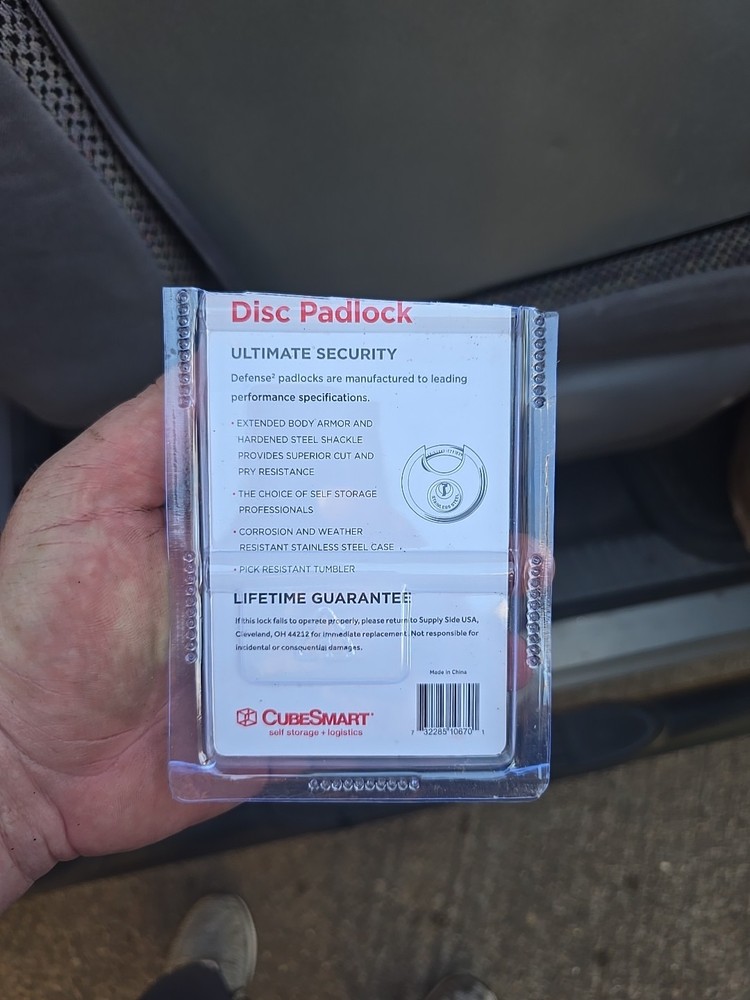 CubeSmart 2¾" Stainless Steel Disc Padlock