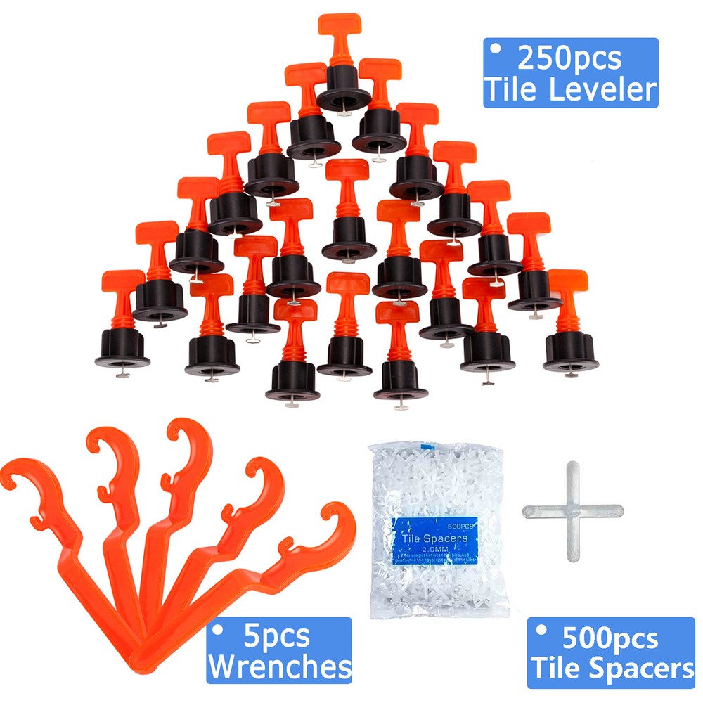 250pcs Tile Leveling System 1/16" Set Reusable Tile Leveling Installation Tools