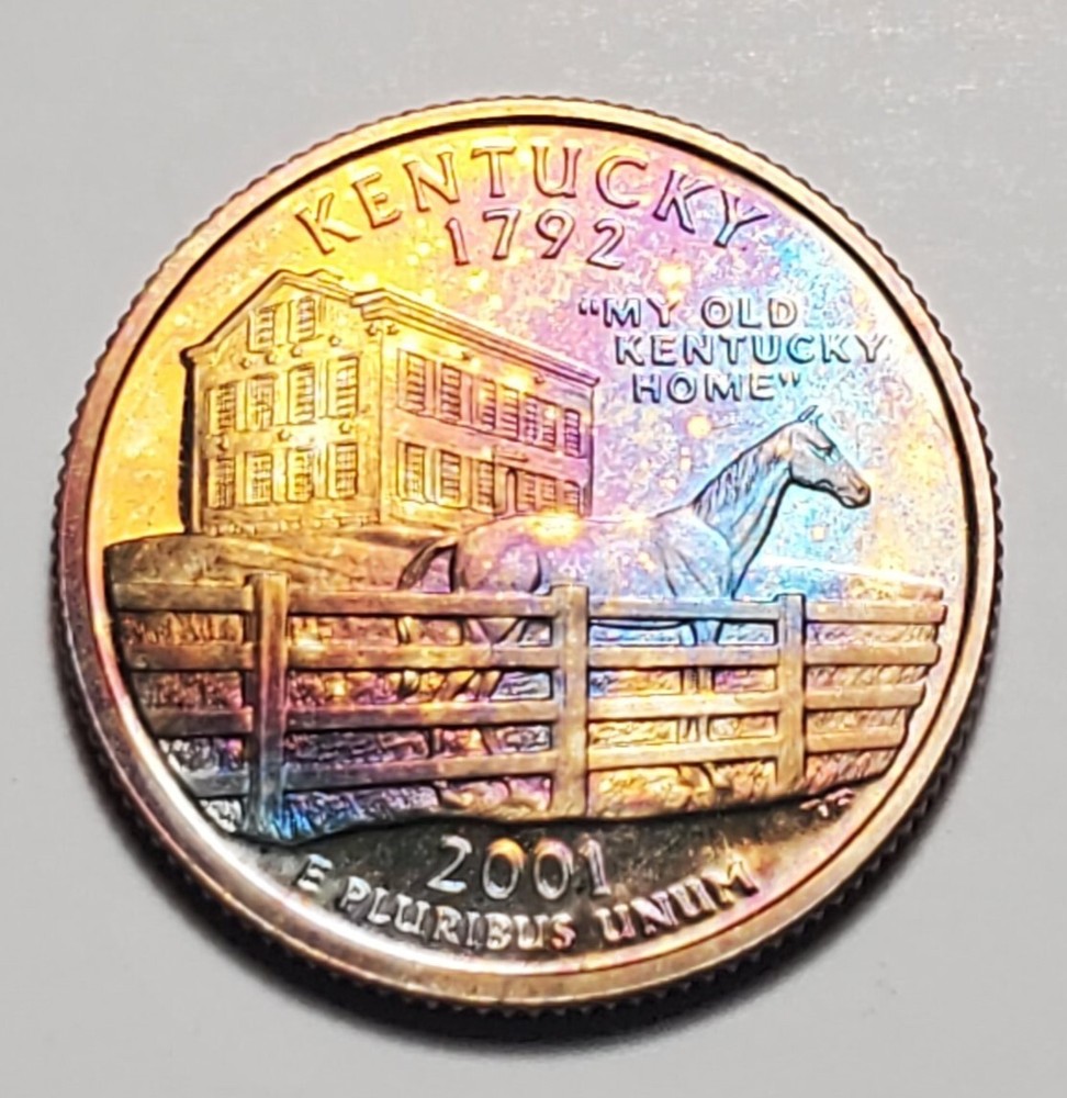 TONED 2001 S KENTUCKY STATE QUARTER CLAD PROOF UNC #C3690