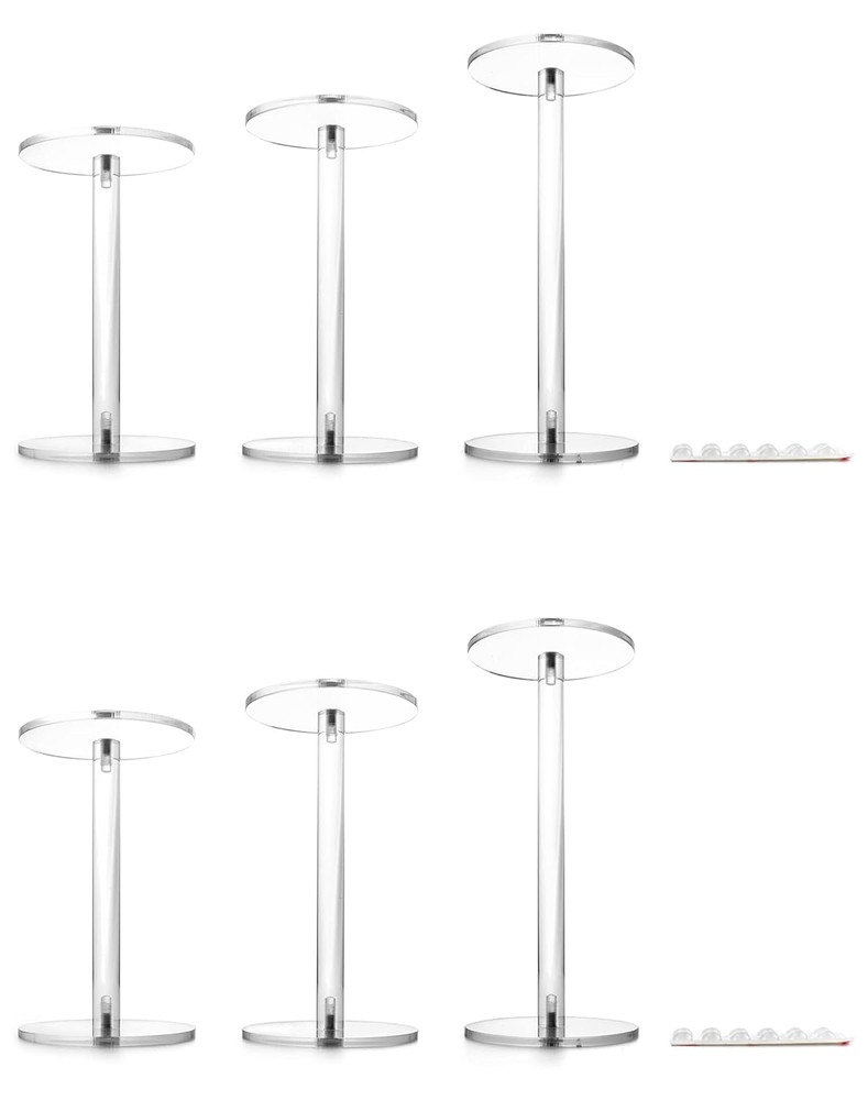 Round Acrylic Display Stands, 2 Sets Clear round Riser Stands
