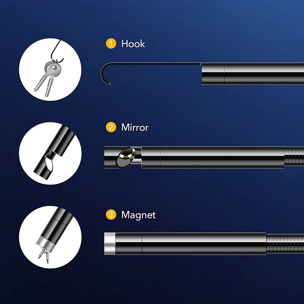 LAUNCH 720P Endoscope Borescope Inspection Snake Camera USB View & Capture 5mm#！