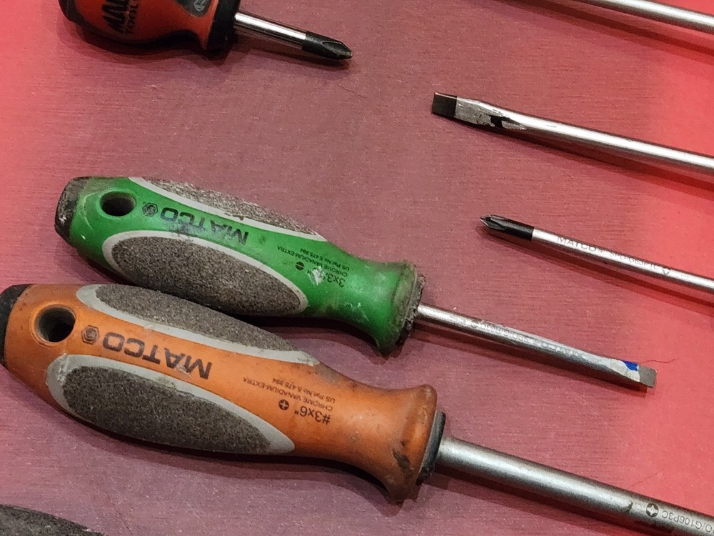 8x MAC & MATCO SCREWDRIVERS Phillips Flathead 3x Altered As Is