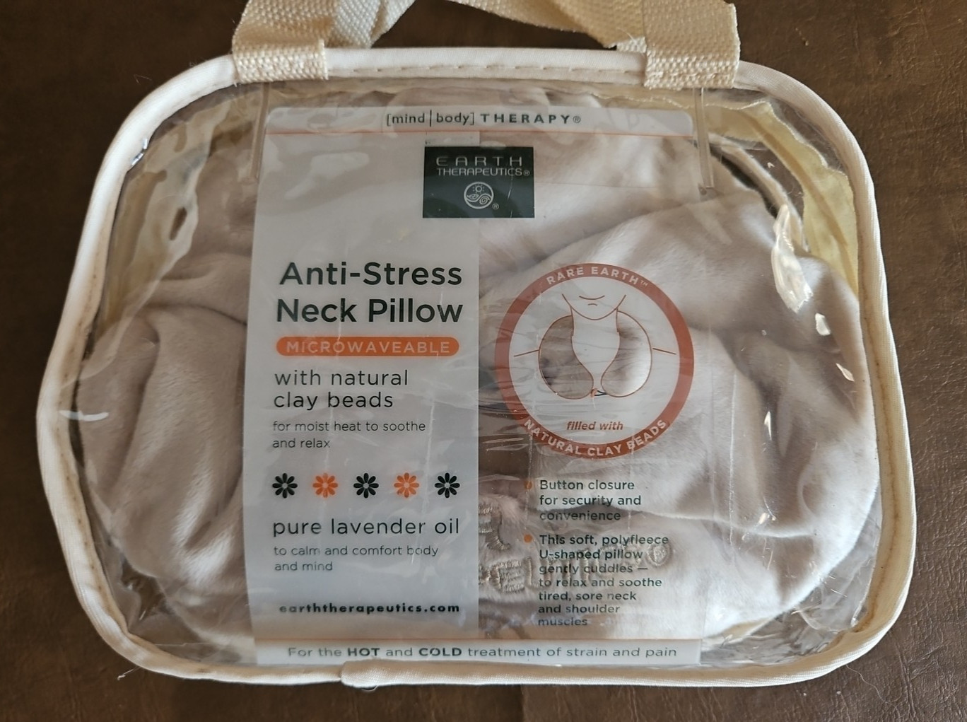 Earth Therapeutics Anti-Stress Microwaveable Neck Pillow Washable Cover