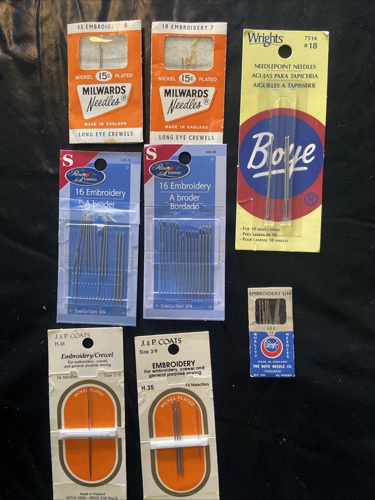 52 Embroidery Sewing Needles Various Sizes