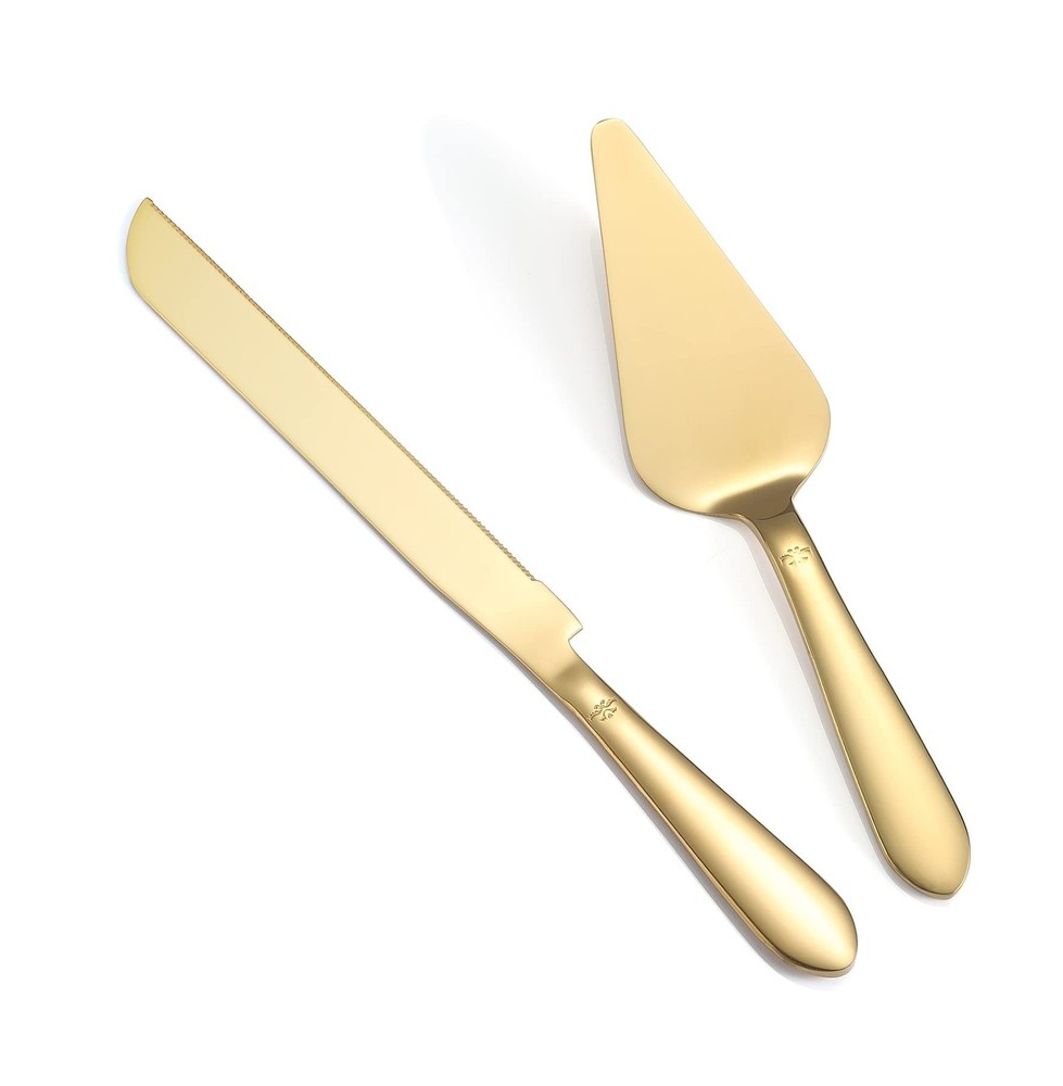Cake Cutting Set for Wedding, Elegant Knife and Server with Thickened Stainle...