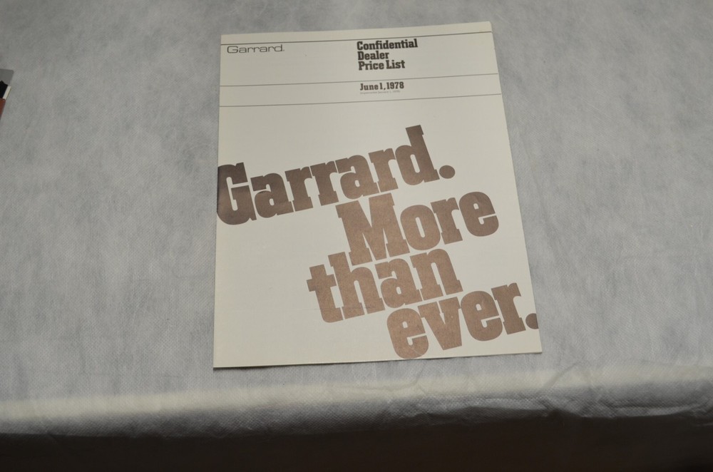 10 Data Sheets/Foldouts- Garrard &1 Foldout- Ferrograph. England. 1970s. Mint-