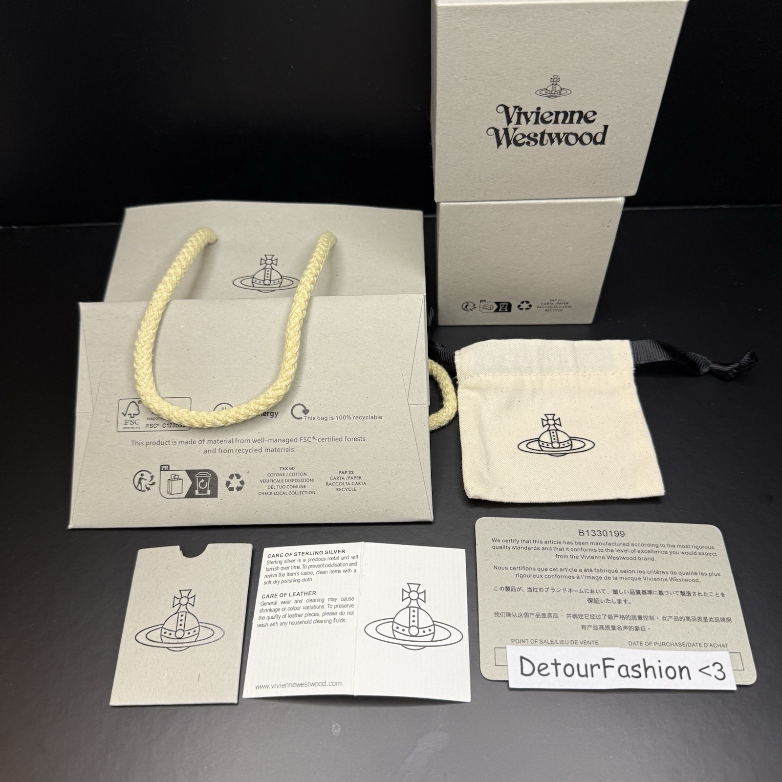 Vivienne Westwood Bat Necklace Black Silver Japan Orb WITH BOX