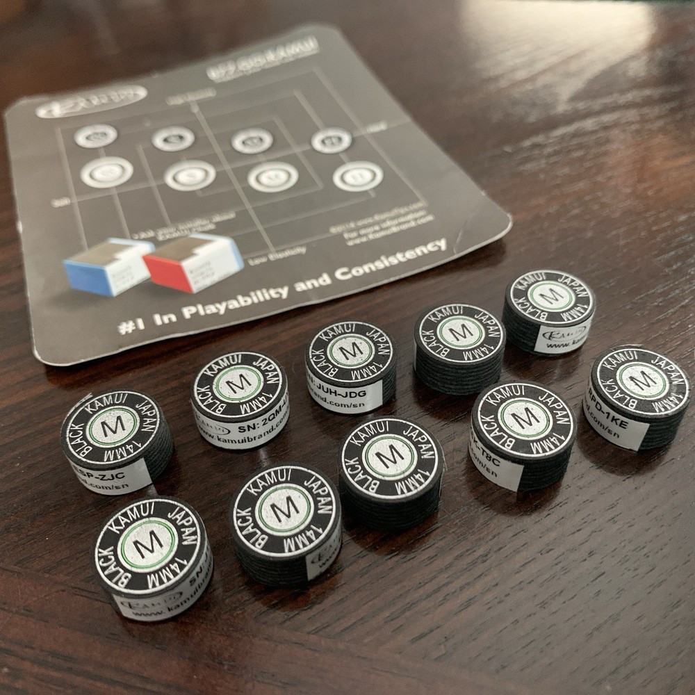 KAMUI Black MEDIUM Laminated Billiard CUE TIP - 1 pc