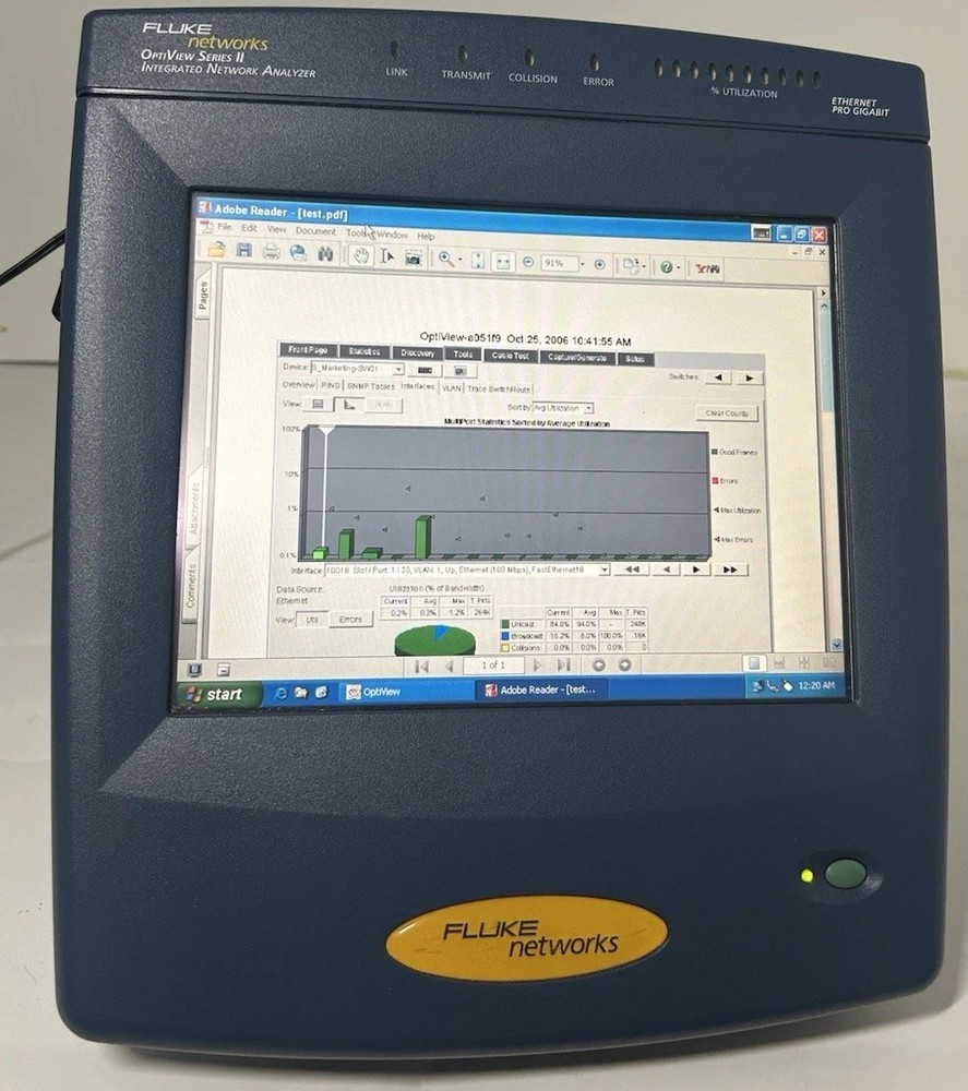 Fluke Network Optiview Series II Integrated Network Analyzer Excellent Condition