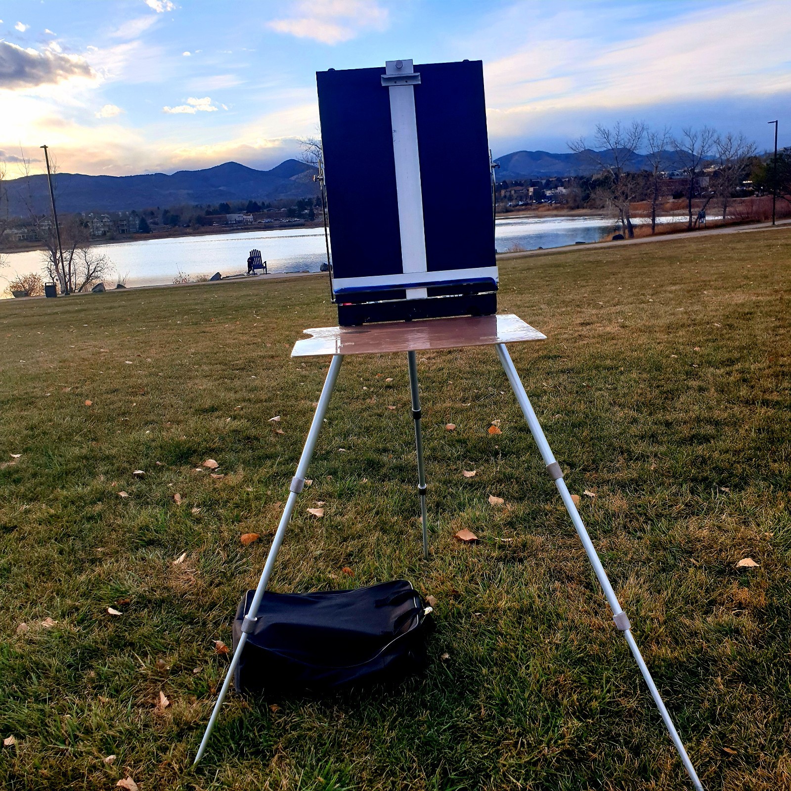 PORTABLE ARTIST EASEL - FULLY ADJUSTABLE STURDY ALUMINUM GREAT CONDITION - ROLFS