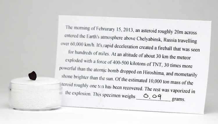 CHELYABINSK Meteorite Specimen Stone Chondrite RUSSIA w/ Case & ID Card
