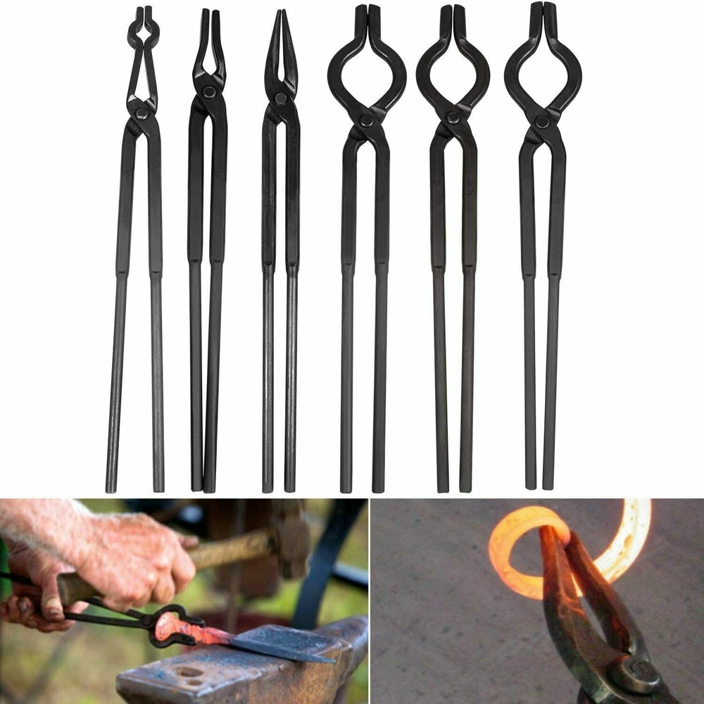 Beginner blacksmith tongs Blacksmith Forge Tong Tools Set Flat Jaw Pick Up