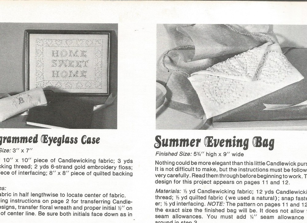 Candlewick Embroidery Patterns Quick 'n Easy Projects Pillow Wall Hanging J67