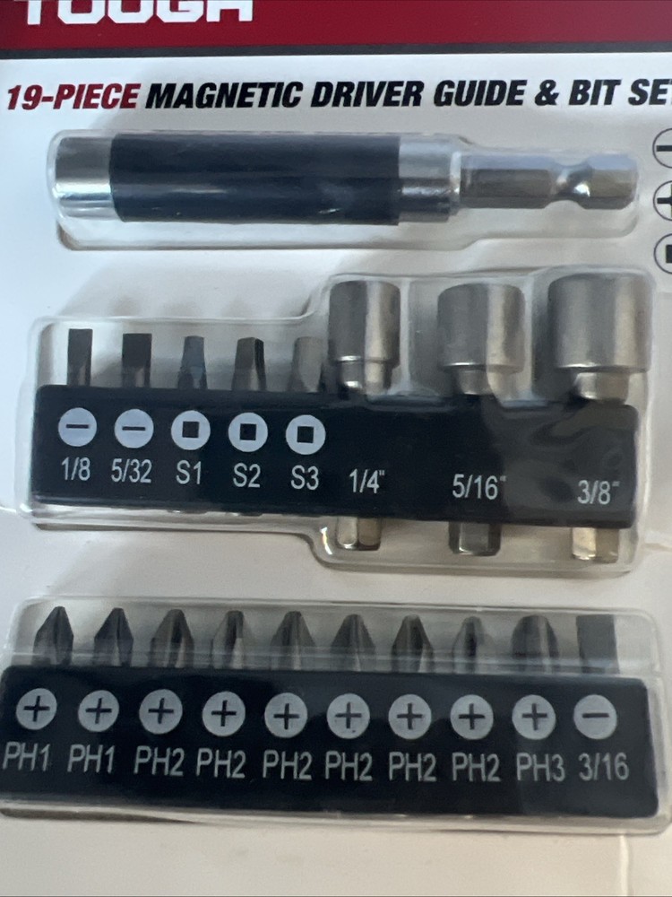 Hyper Tough 19-Piece 1/4" MAGNETIC DRIVER GUIDE & BIT SET Quick-Connect