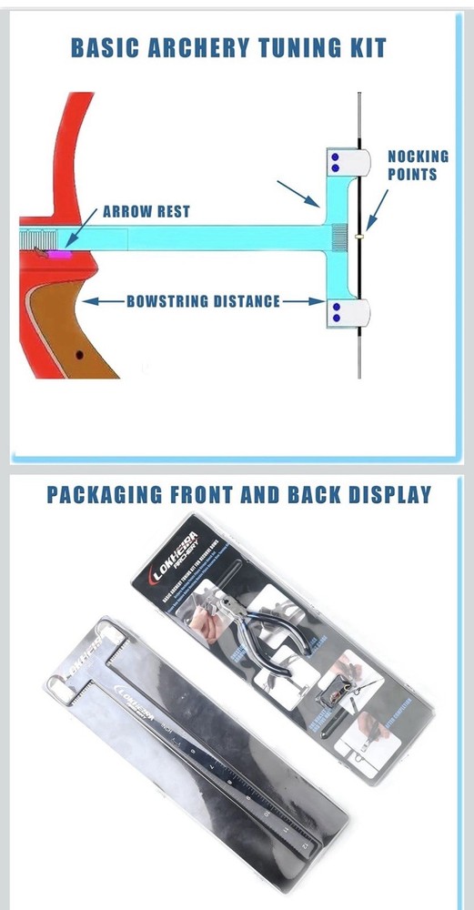 Archery Bow Adjustment Set String Nocking Pliers T Shape Turning Square Ruler