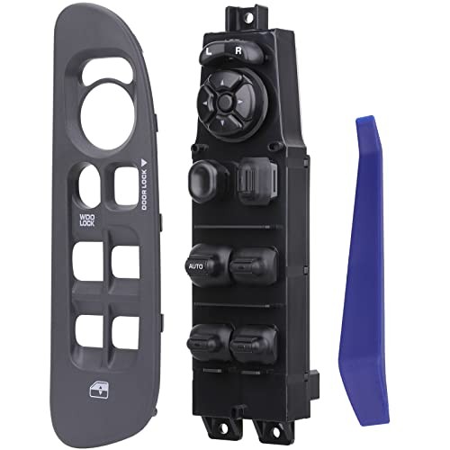 Power Window Control Switch Button & Grey Bezel, Compatible Driver Side Grey